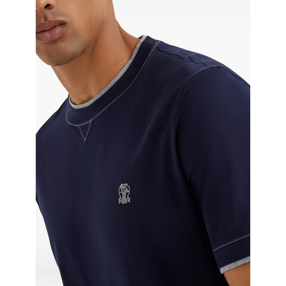 Brunello Cucinelli T Shirt - Blu | 089345086edb91c3f7897d938d16a4761449be4a