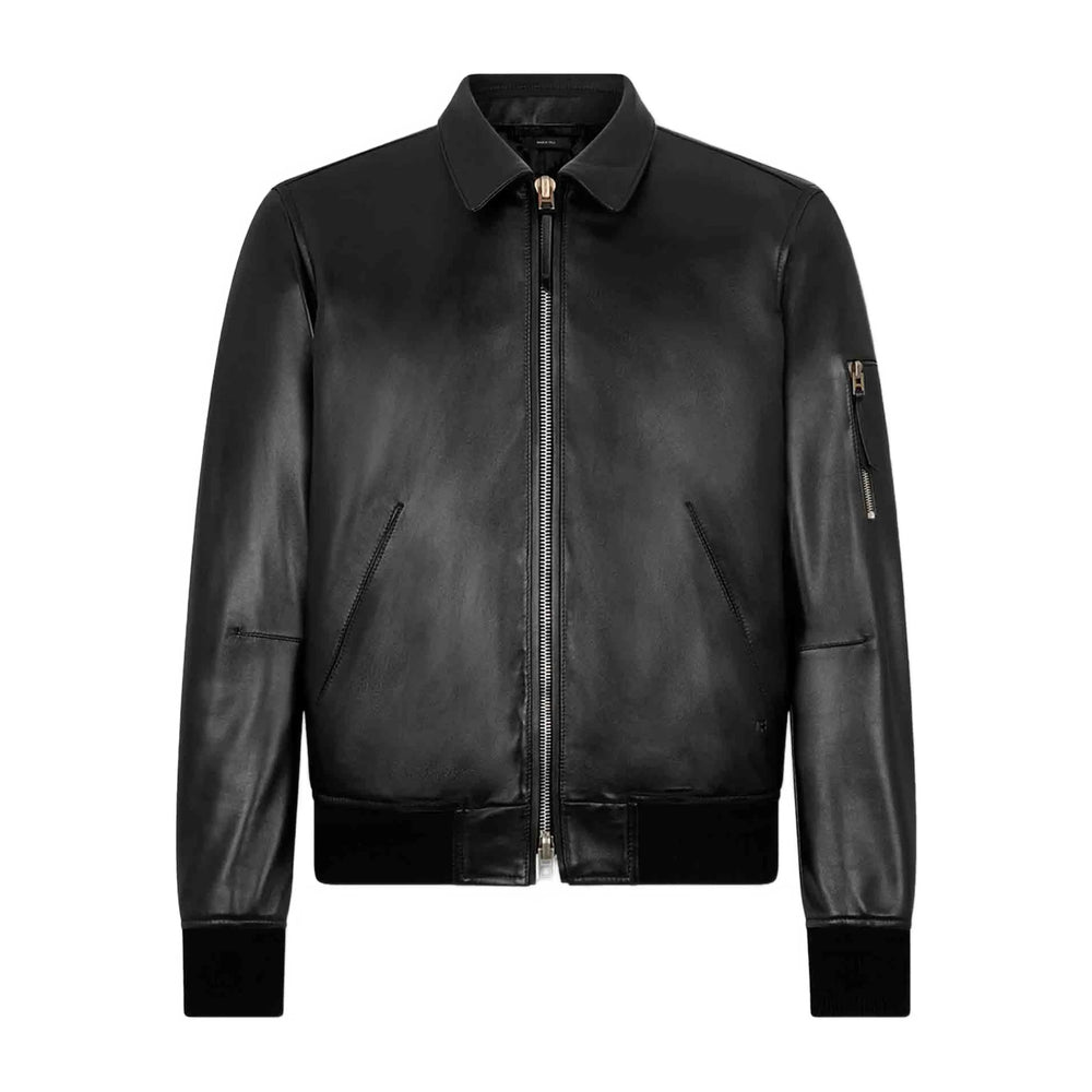 Tom Ford Leather Outerwears - Nero | e4e267415742c3a0c3490b2255f56287b0730682
