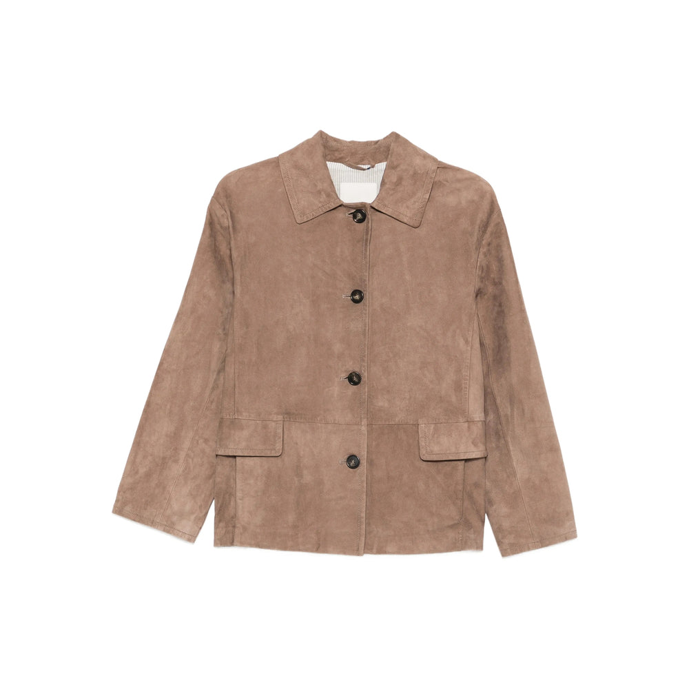 S Max Mara Leather Outerwears - Marrone | 69b2a022d6b52cd617992f950c25cbfa4f9a527a