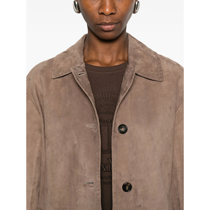 S Max Mara Leather Outerwears - Marrone | 0a788cf730607675d46f15be22359ae86b80d3fe
