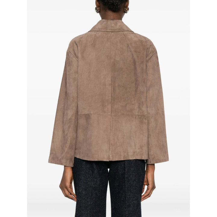 S Max Mara Leather Outerwears - Marrone | cb69fc0f0b20739e8adba326b8b48222b4e622cd