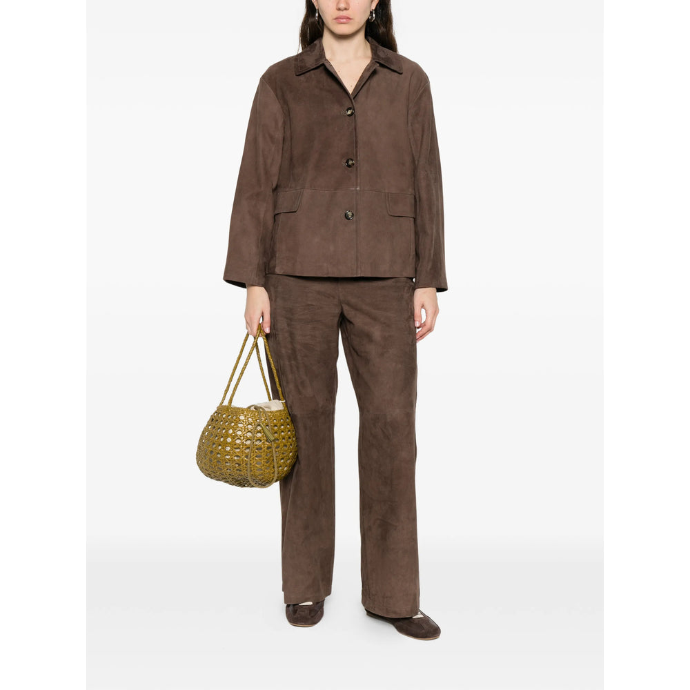 S Max Mara Leather Outerwears - Marrone | e09cc8b15b57ab9a031808b70f6ae161c08107e9