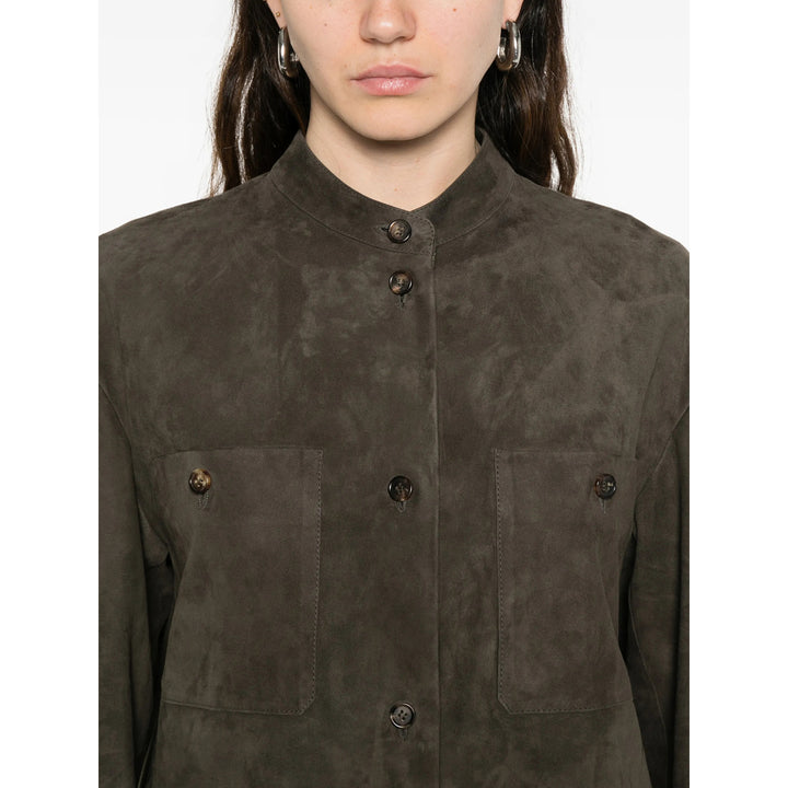 S Max Mara Leather Outerwears - Verde | 2548b4e327d1ca3ab35b009ed0d26f5eabc48209