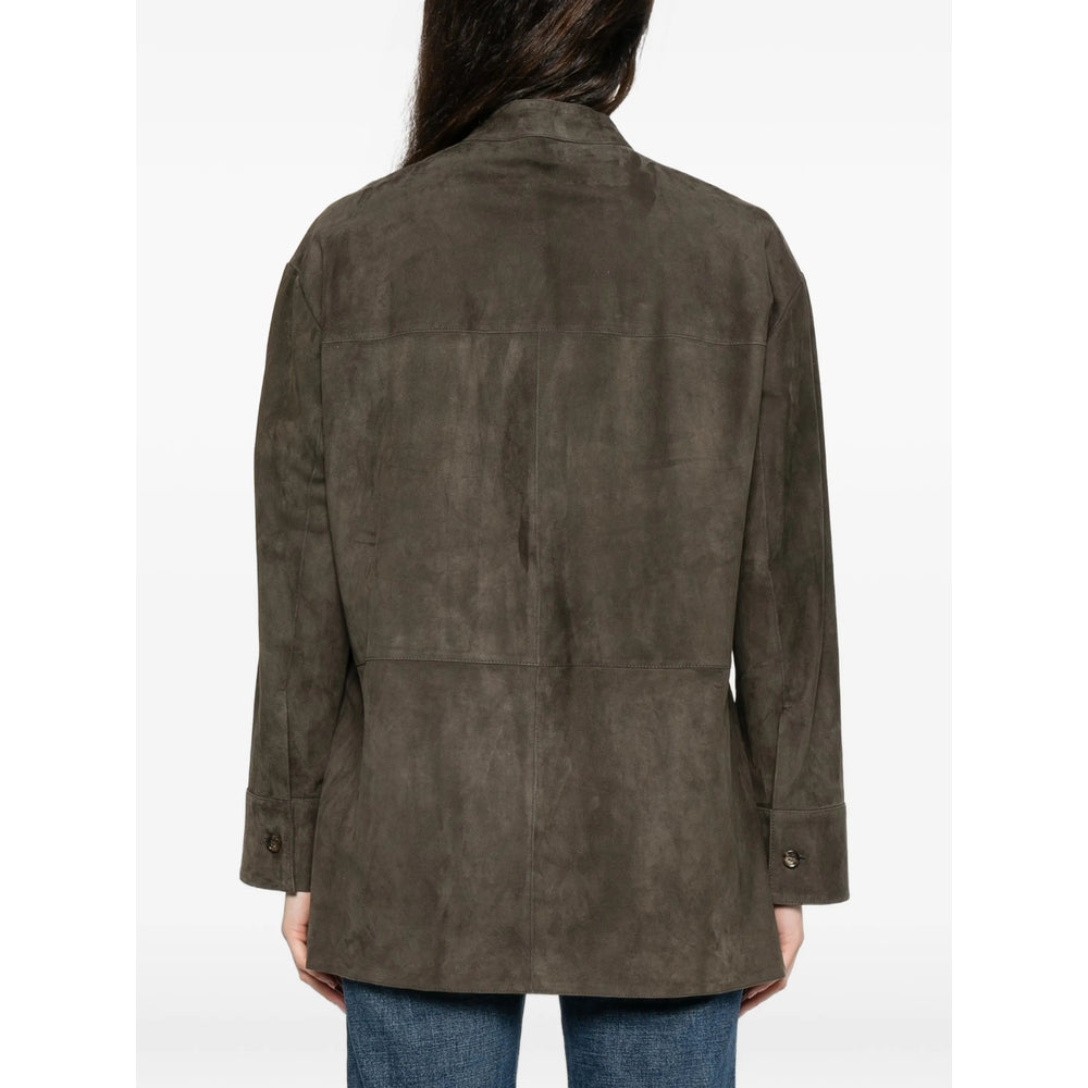 S Max Mara Leather Outerwears - Verde | 59ea2acaa75140b36862ddf74a559bf2e85e0630