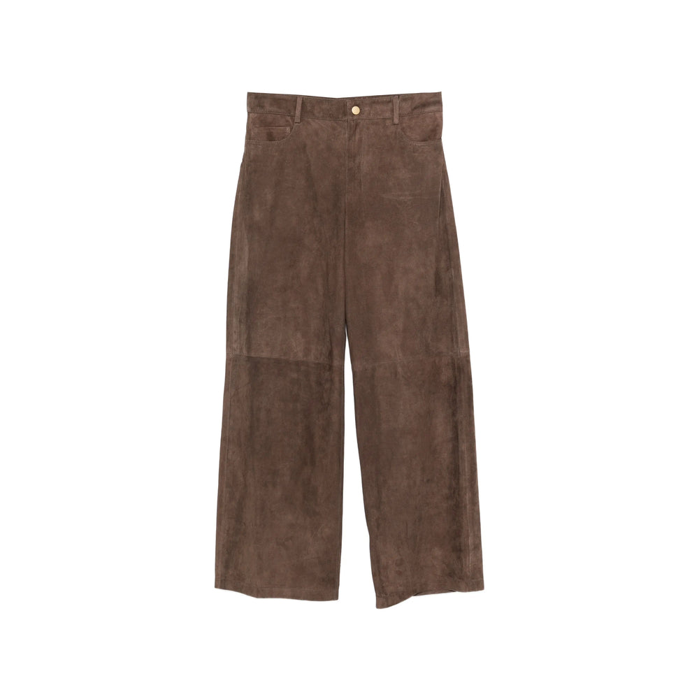 S Max Mara Leather Pants - Marrone | 15746a4f426766535d8a6bfbb25d57953d2f5cc1