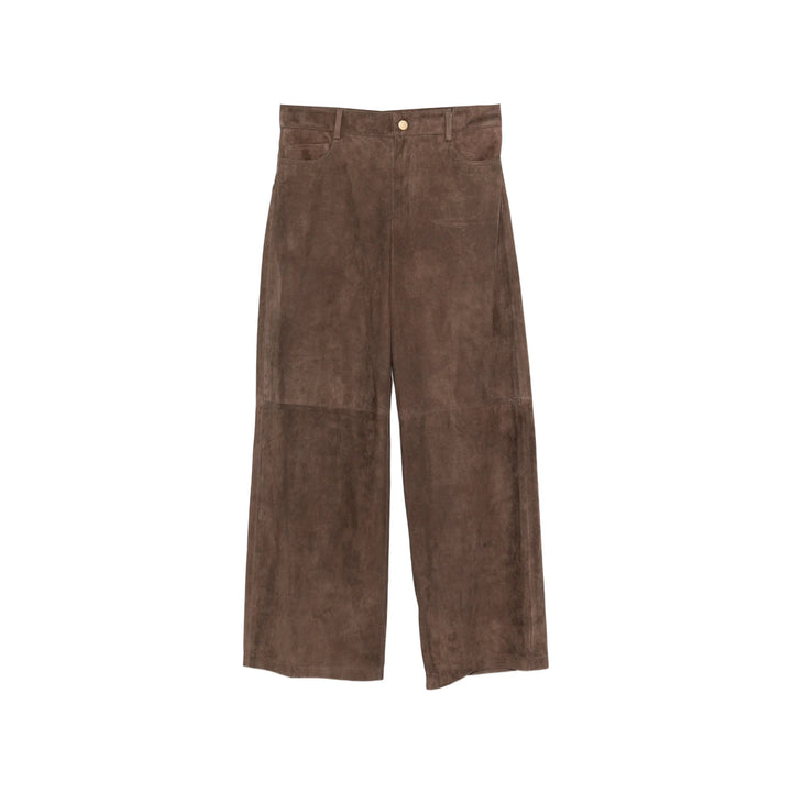 S Max Mara Leather Pants - Marrone | 15746a4f426766535d8a6bfbb25d57953d2f5cc1