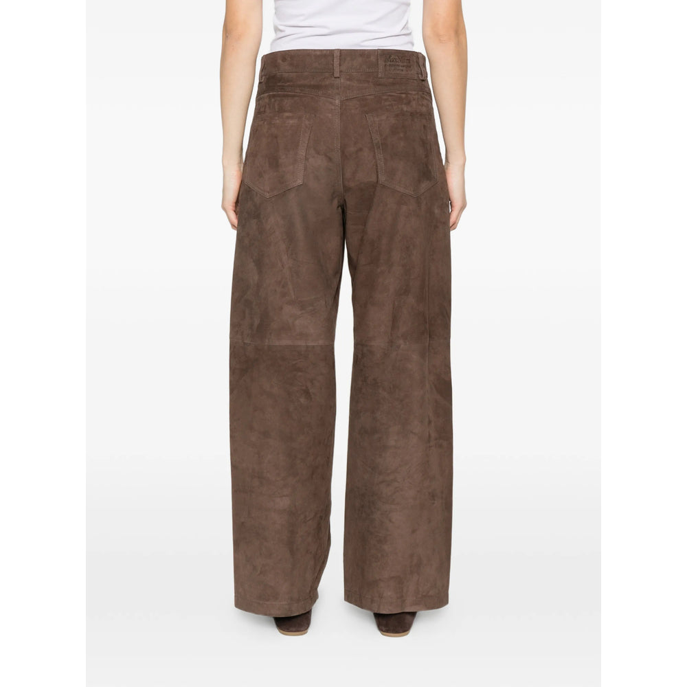 S Max Mara Leather Pants - Marrone | 47bd51577ec805918959c7f3f797580017ca2dcf