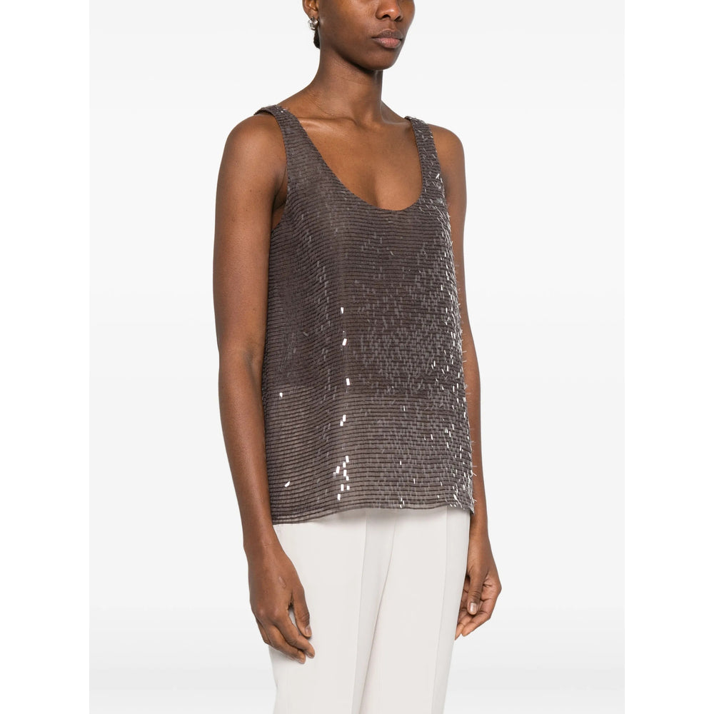 Brunello Cucinelli Top - Marrone | ea54a446e38232491580a535a52a179960407c84