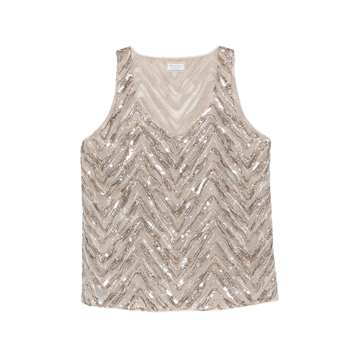 Brunello Cucinelli Top - Neutrals/Gold | ad40dd5664fc3daf0eb9c0f6c39988a86e56a27d