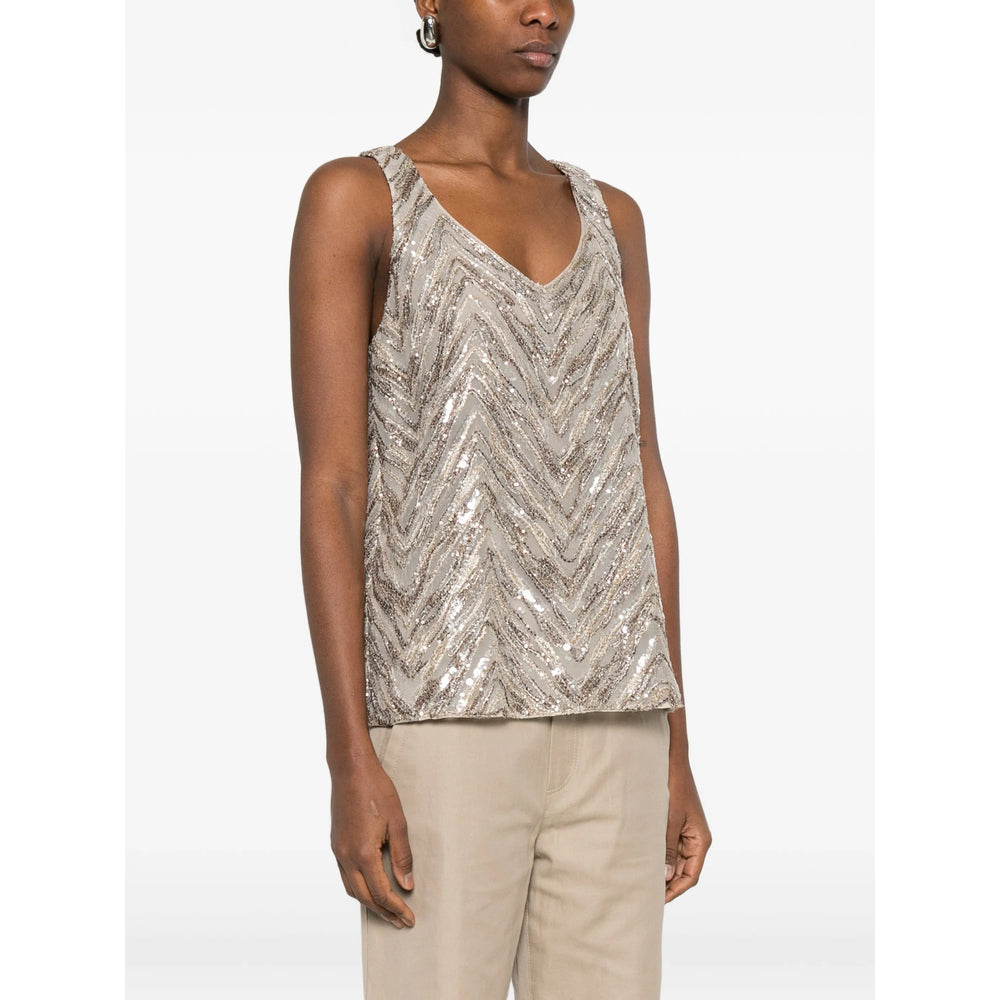 Brunello Cucinelli Top - Neutrals/Gold | 0ad6c780fe2f2cf6bf2f0d8d2e6210325df21a51