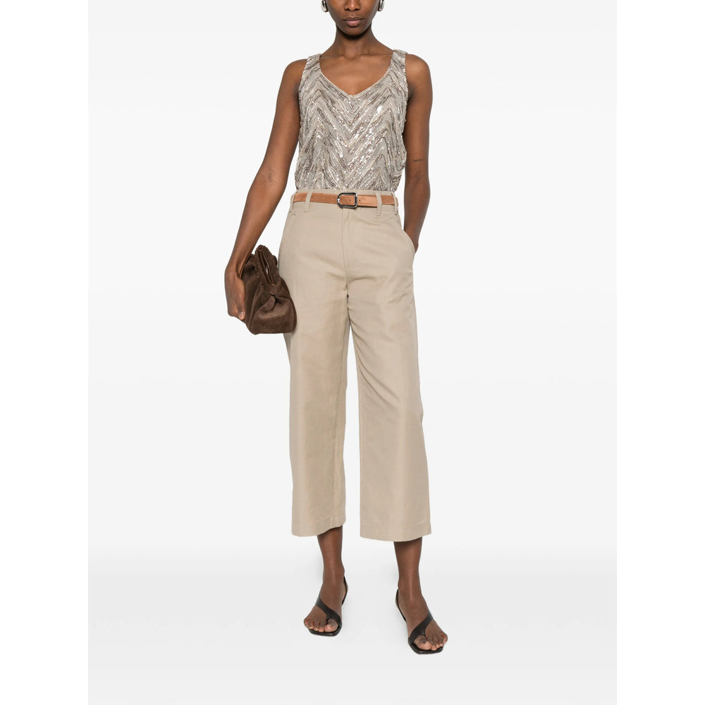 Brunello Cucinelli Top - Neutrals/Gold | 55a97b33884b52aa2513fac3c89d7dc7276691c8