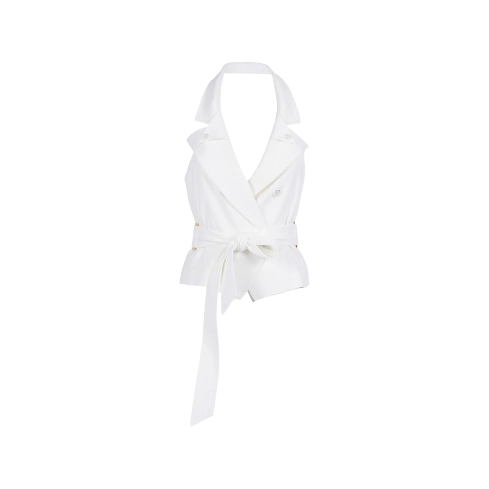 Elisabetta Franchi Waistcoats - Bianco | 487b54562bf385c1dcd338208c4b1b206ac1a5db