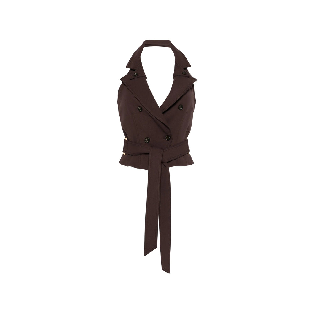 Elisabetta Franchi Waistcoats - Marrone | b4ca2a56703bfe544f9404128d347f77611b81da