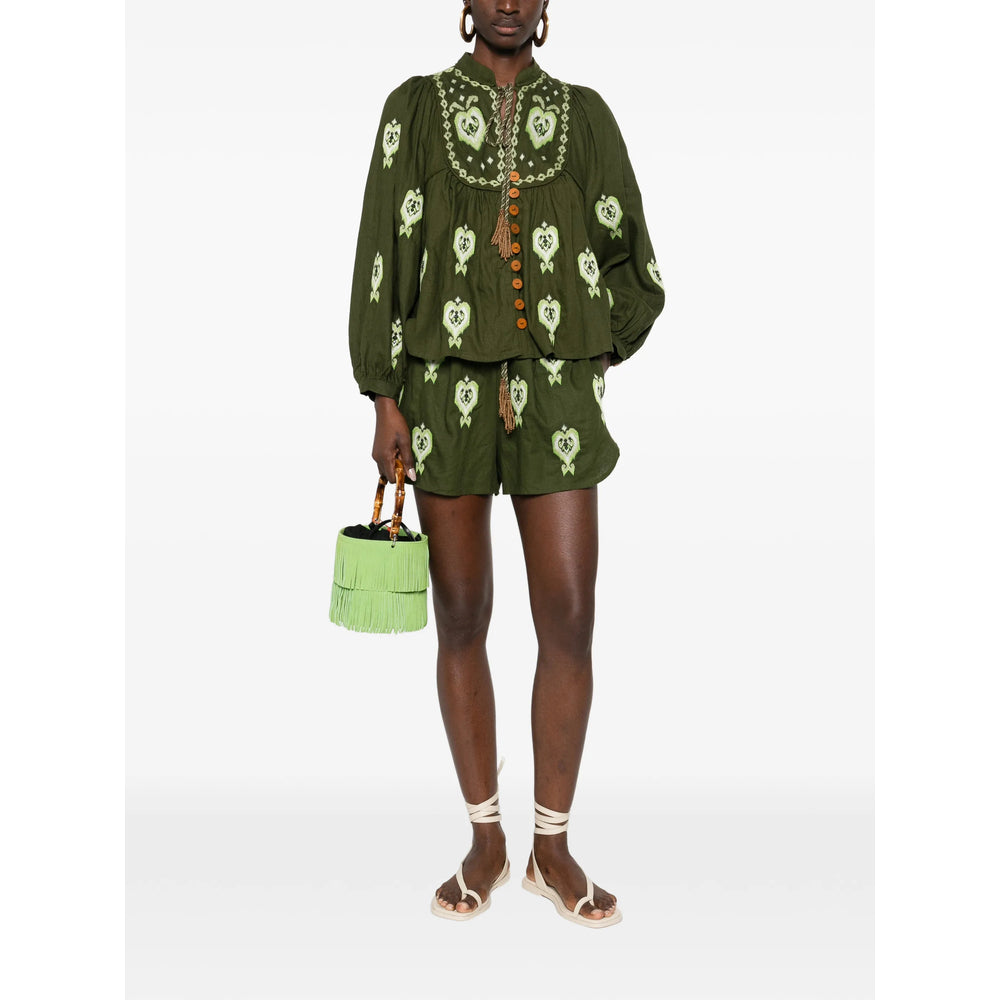 Farm Rio Shorts - Verde | 760b7f2d5588f044e371daae122042bea402c66c