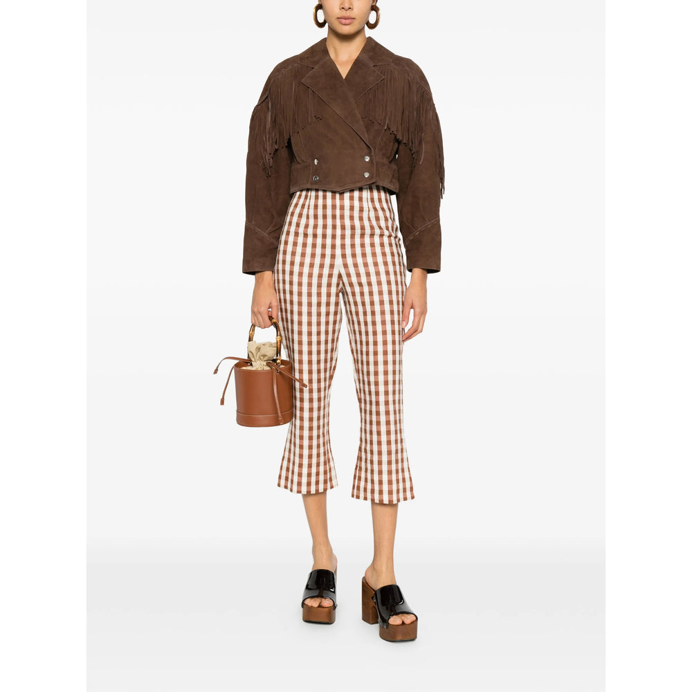Rixo London Leather Outerwears - Marrone | b25e654e9159502931061a90eeb027360b431d35