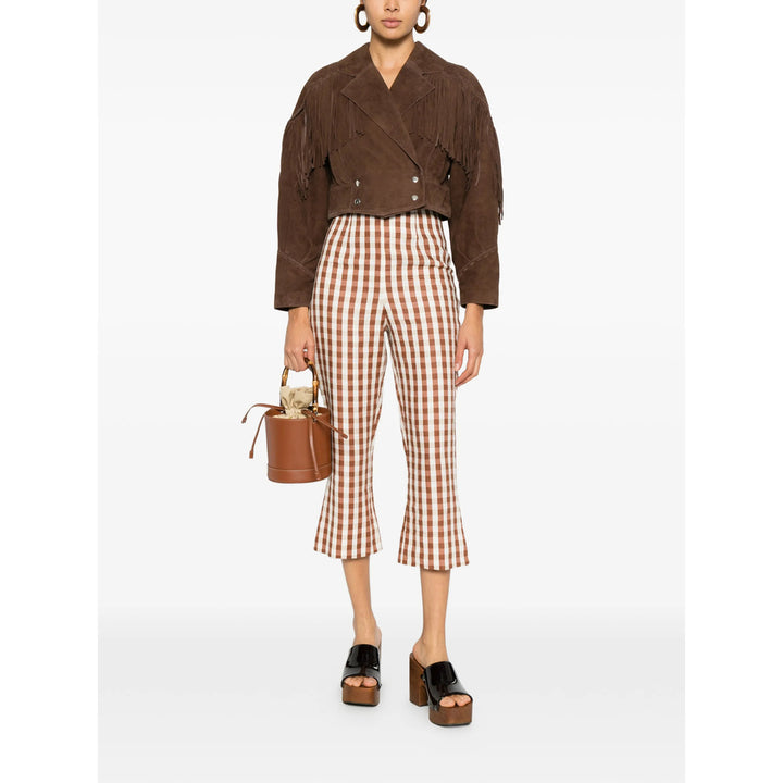 Rixo London Leather Outerwears - Marrone | b25e654e9159502931061a90eeb027360b431d35
