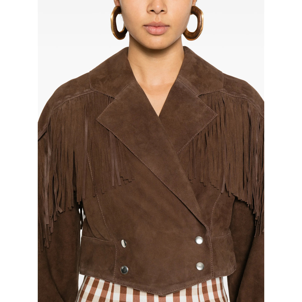 Rixo London Leather Outerwears - Marrone | 1aedbba1fd44695efca9fd37e17b46ee42bce636