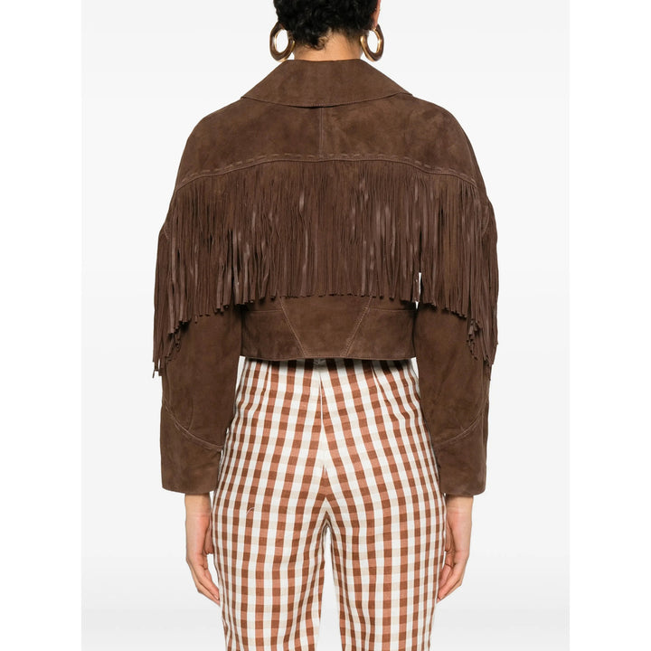 Rixo London Leather Outerwears - Marrone | 30244feaad139ba015ce8fdcad066eaef85b8b3e