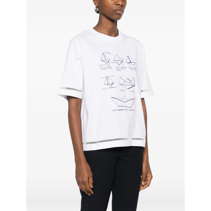 Vivetta T Shirt - Bianco, Blu | 978e66e69b011fcfaf60d0192b0d015482cd351d
