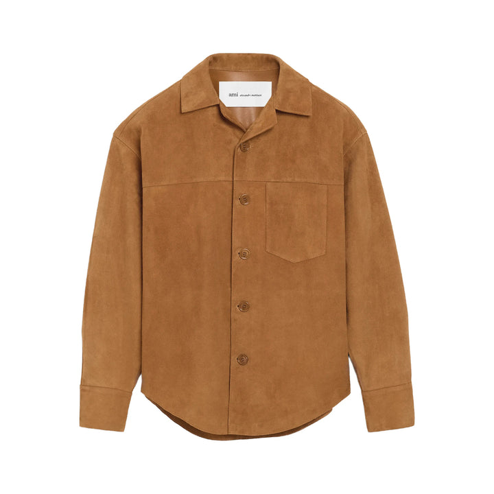 Ami Paris Leather Shirts - Marrone | 299d891bccc058f41d453f1ba566a508fd369404