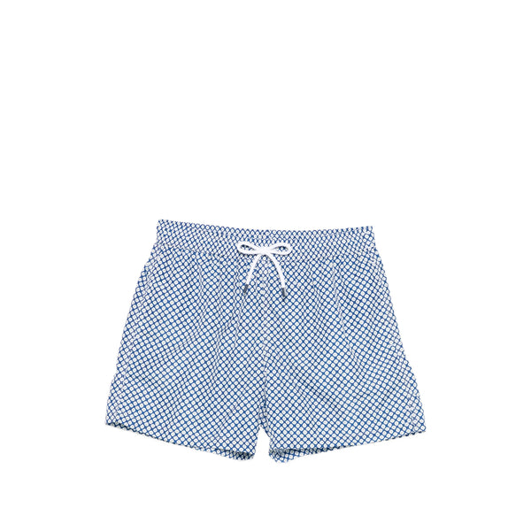Ropa de playa azul, blanco