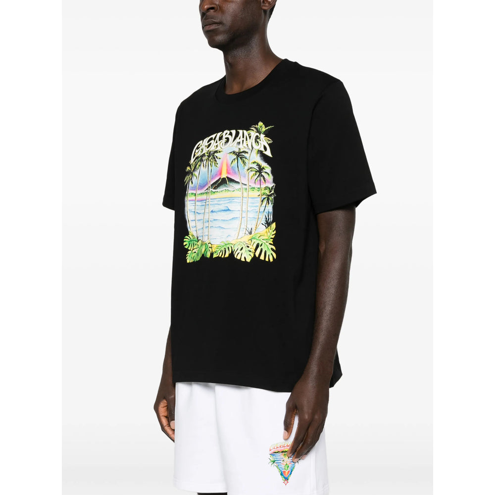 Casablanca T Shirt - Nero | 6aa202541085ec973e606a38ea1b32f146c747d3