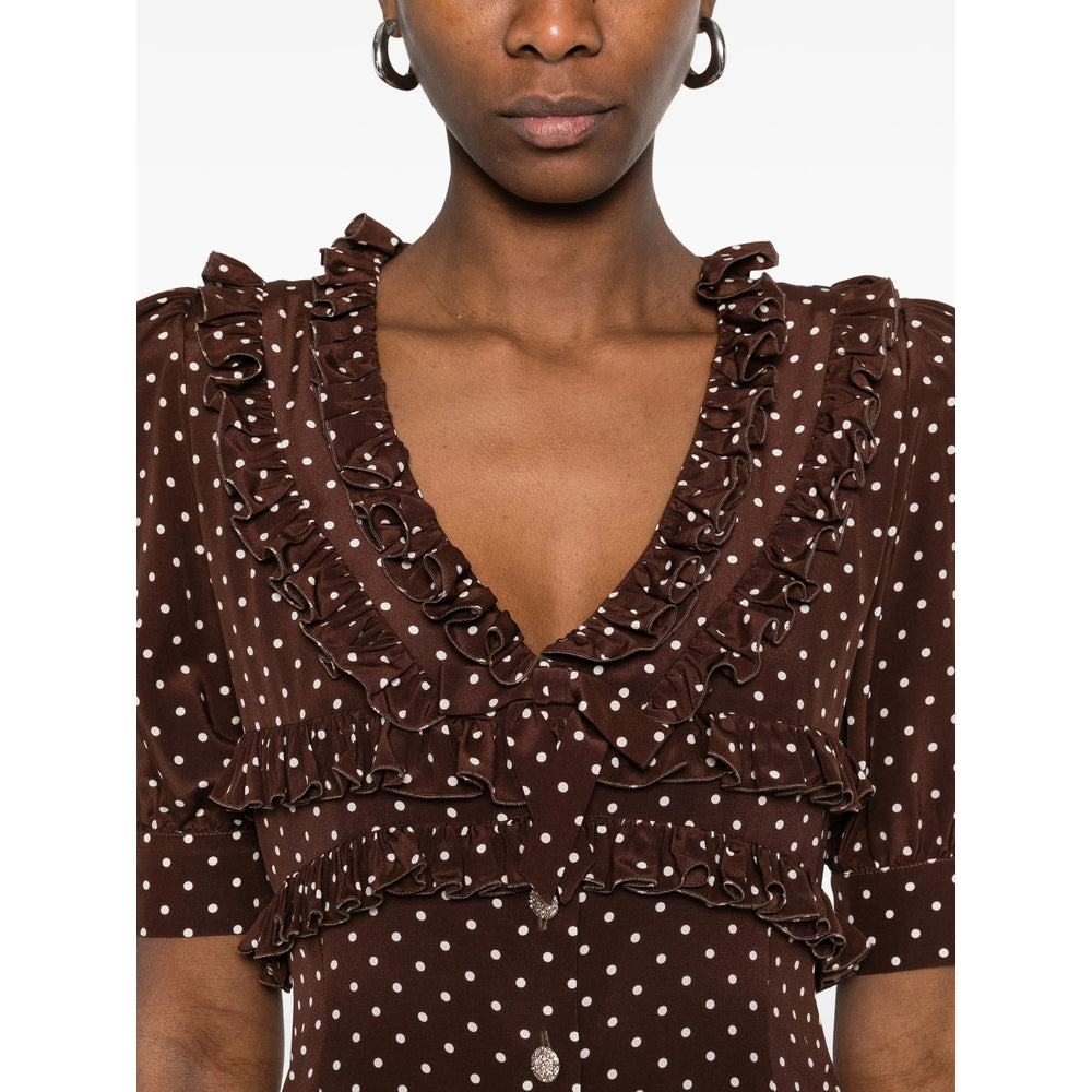 Alessandra Rich Abiti - Marrone, Bianco | f0b3dd66d54c1d1a526cad8b9549643500f191c7