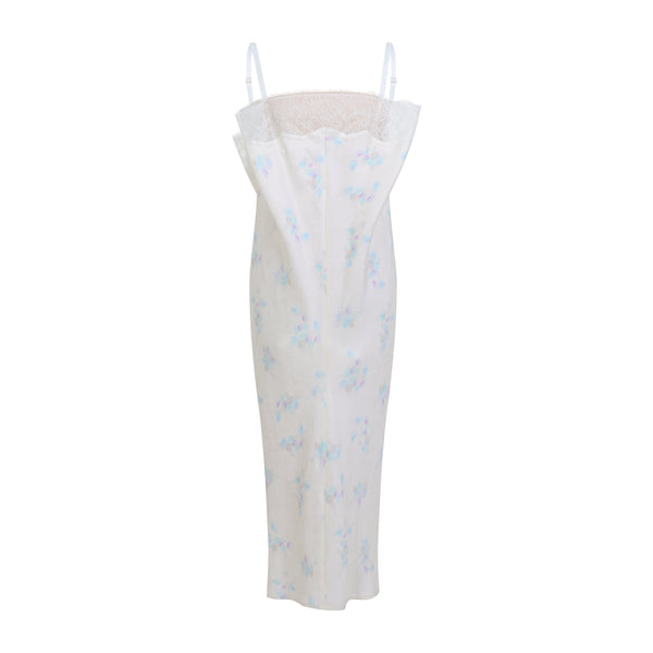 White Lingerie Cotton Midi Dress