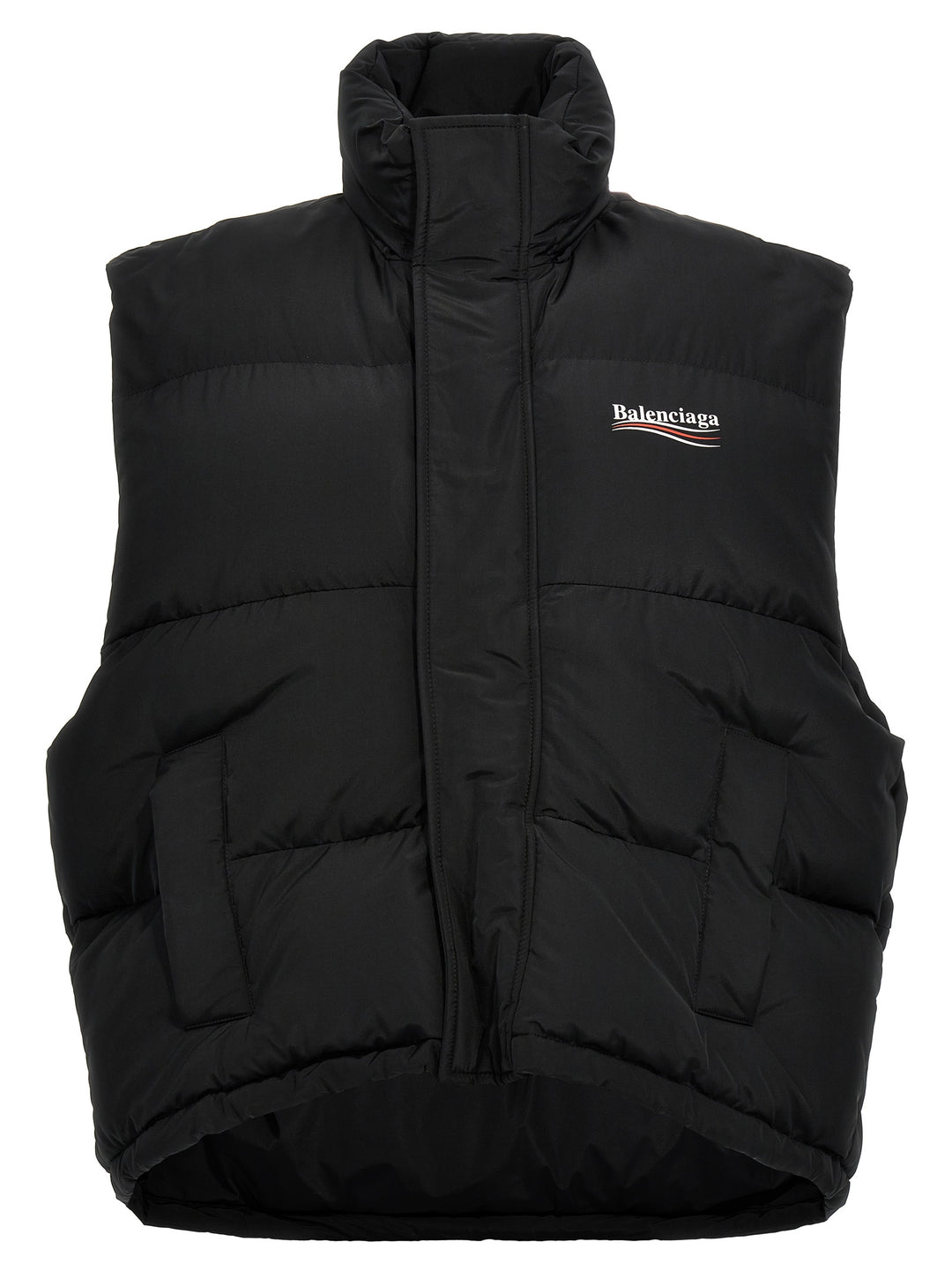 Puffer Cocoon Political Campaign Gilet Nero