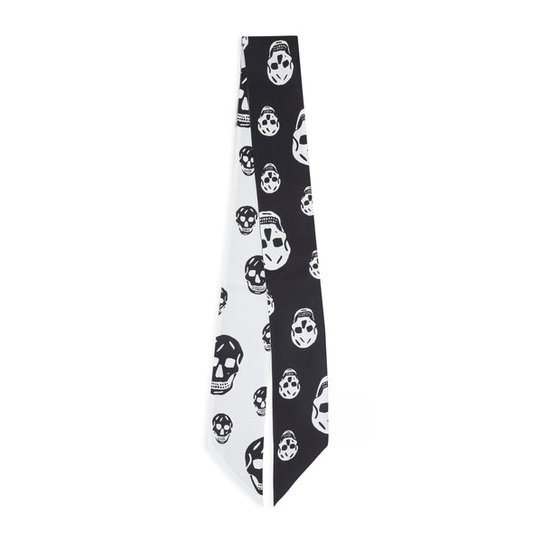 Black Ivory Skull Ribbon Scarf