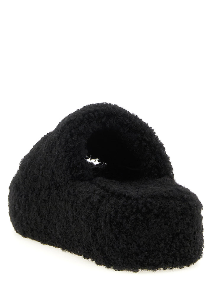 Balenciaga Furry Platform Sandali - Nero | ec897f2612163d29033b2b474e8235af1da52fab