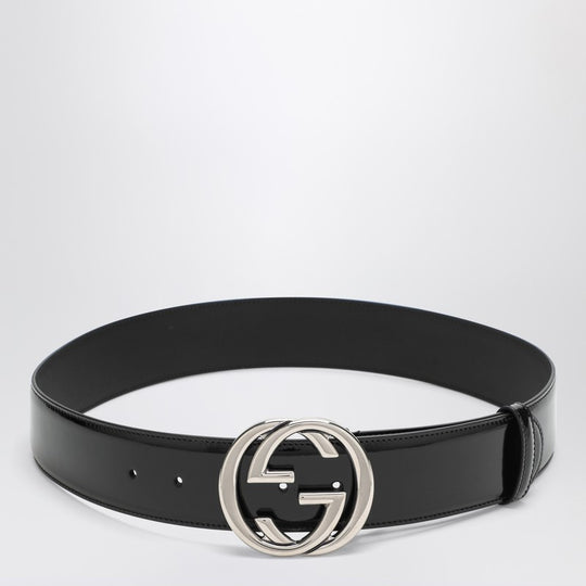 Gg Black Leather Belt