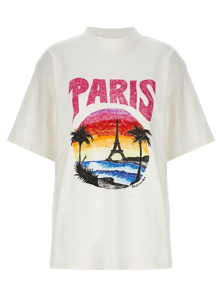 Paris Tropical T Shirt Bianco