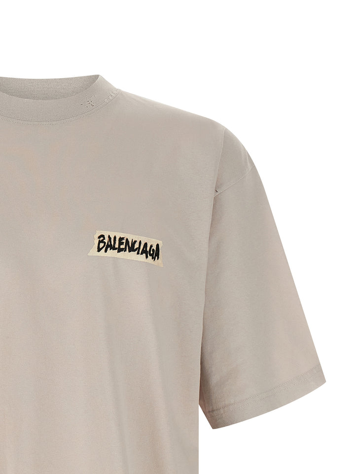 Balenciaga Masking Tape T shirt - Grigio | 565c81b802396f36713157047f51ef4f104d842e