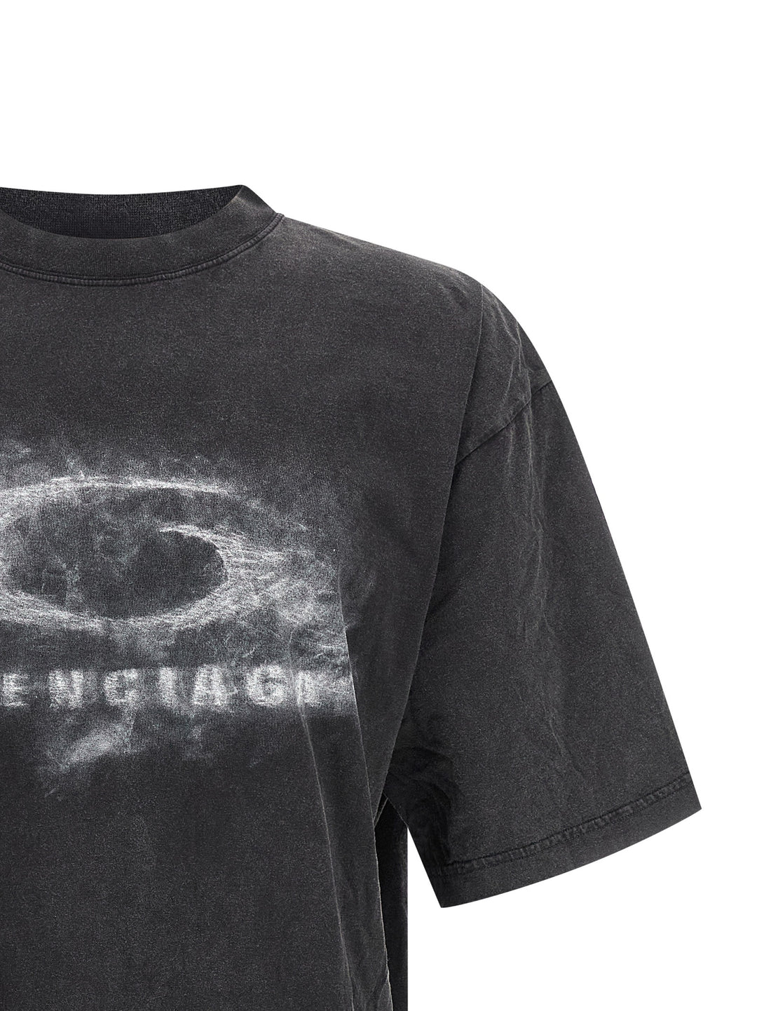 Balenciaga Washed Crayon Loop T shirt - Bianco/Nero | 3d587225e4a9eb9b844256d9418c9a8a684b4f71