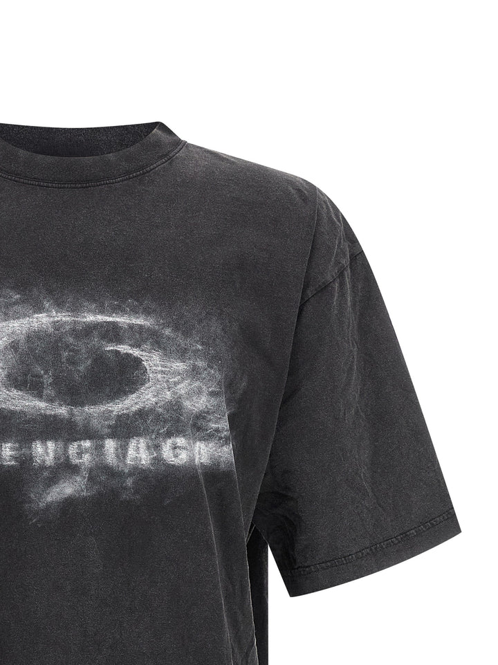 Balenciaga Washed Crayon Loop T shirt - Bianco/Nero | 3d587225e4a9eb9b844256d9418c9a8a684b4f71