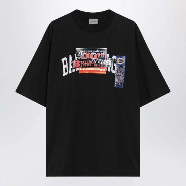 Bumper Stickers Medium-Fit Cotton T-Shirt In Black