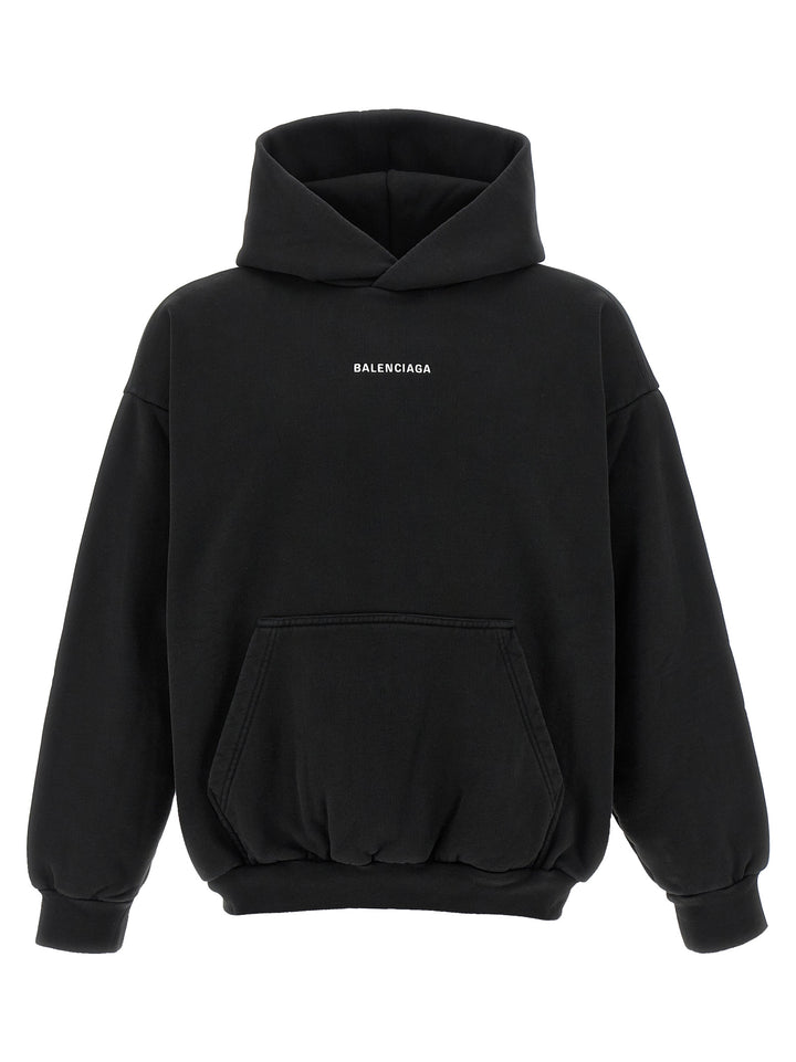 Balenciaga Logo Embroidery Hoodie Felpe - Bianco/Nero | 08d76cf89c6ab26f312778e2b0f25b73c82bd5b9