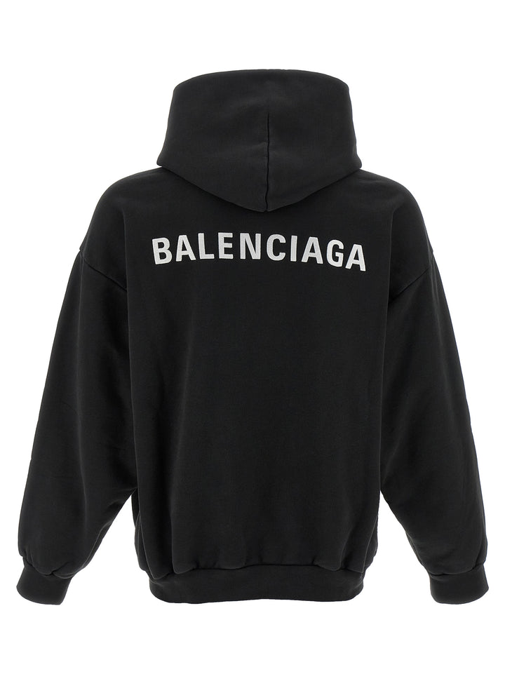 Balenciaga Logo Embroidery Hoodie Felpe - Bianco/Nero | b8b5bbf18c8f828b7fe2fa47861fff50a8c5e16d