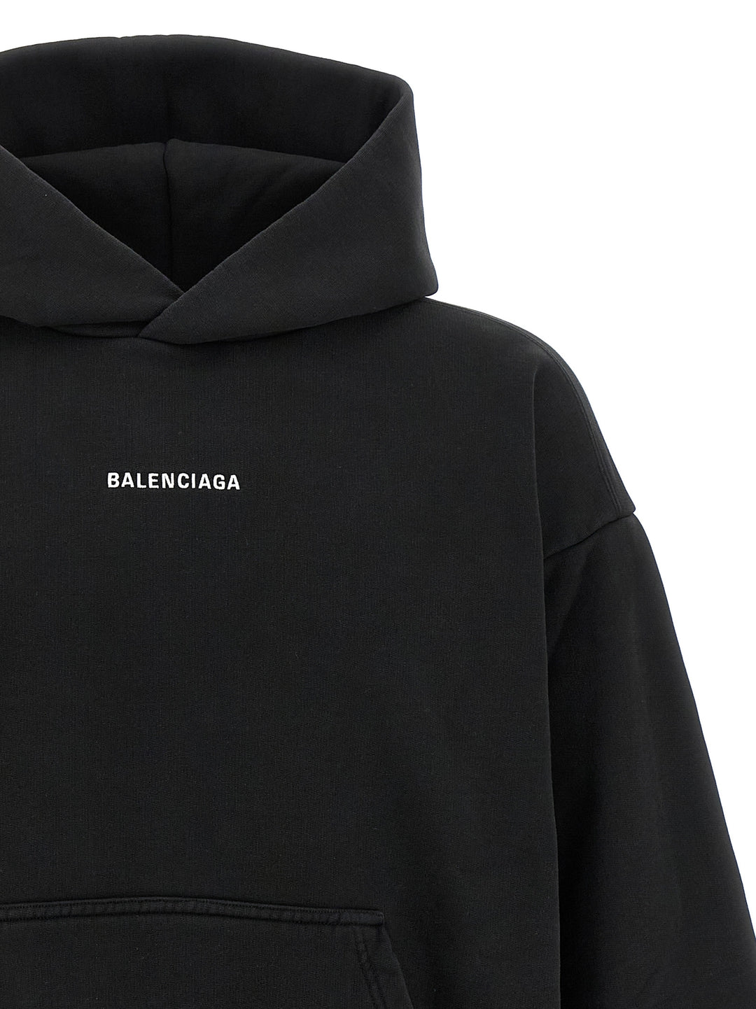 Balenciaga Logo Embroidery Hoodie Felpe - Bianco/Nero | f551c97e0883fbf06a548d35e8743582a6a2c447
