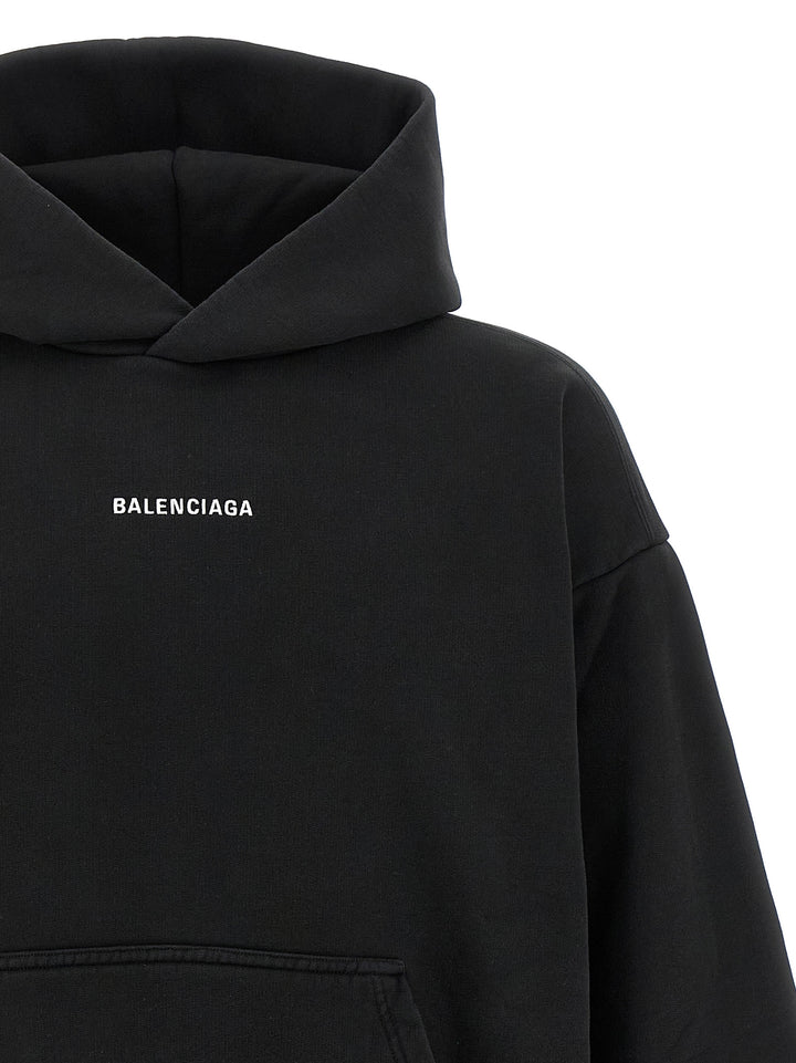 Balenciaga Logo Embroidery Hoodie Felpe - Bianco/Nero | f551c97e0883fbf06a548d35e8743582a6a2c447