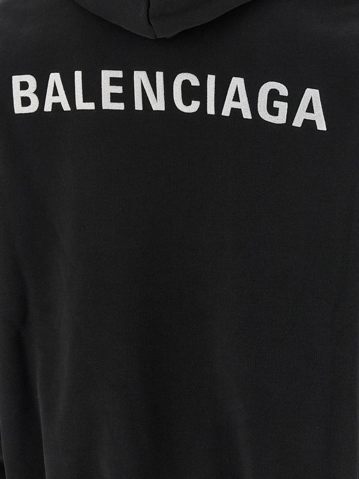 Balenciaga Logo Embroidery Hoodie Felpe - Bianco/Nero | 3656fc985d3692c39e12b29bbd80e7fd27799234