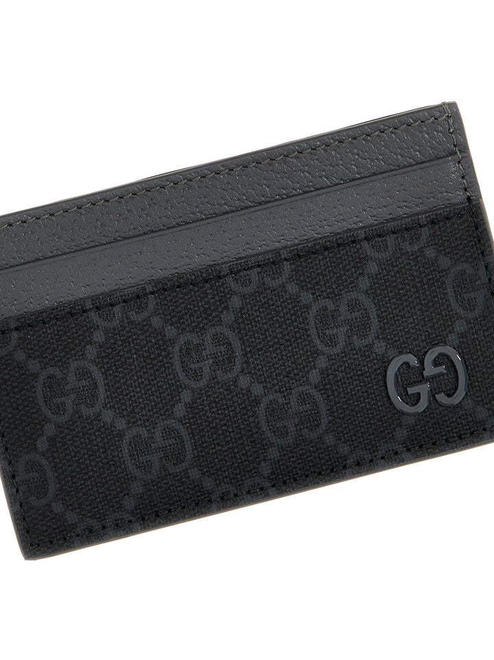 Gucci Logo Card Holder Portafogli - Grigio | a8357a7e20881495b277f1e2c5d542c06f81e53d