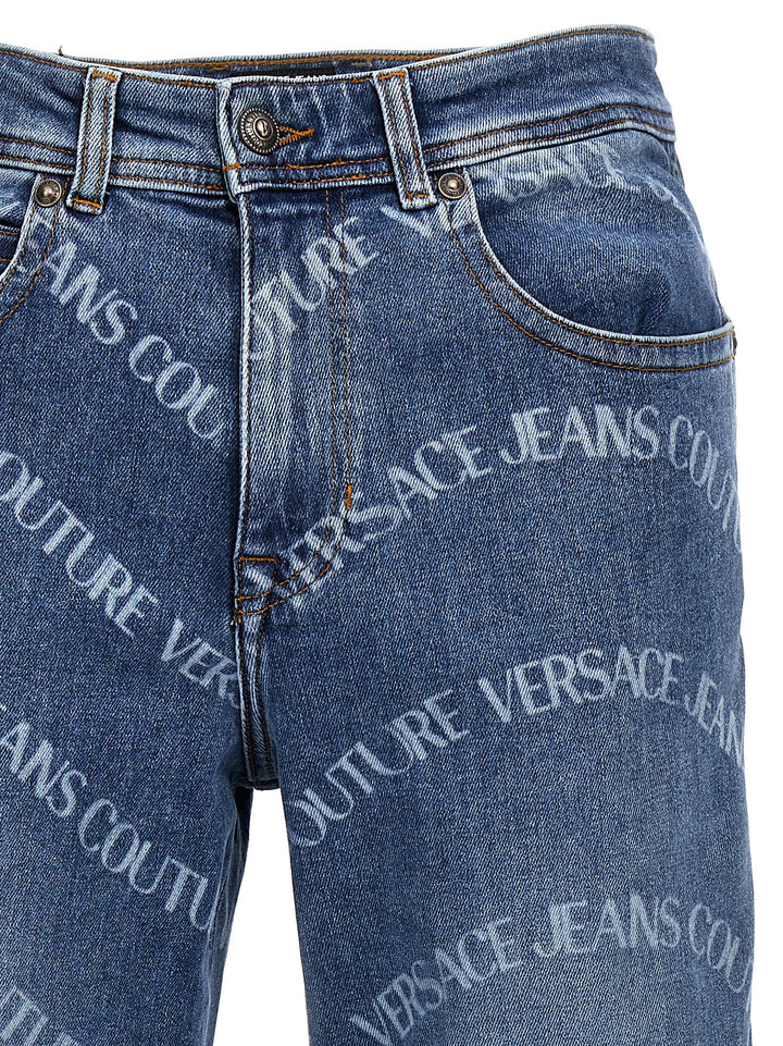 Logo Print Jeans Celeste