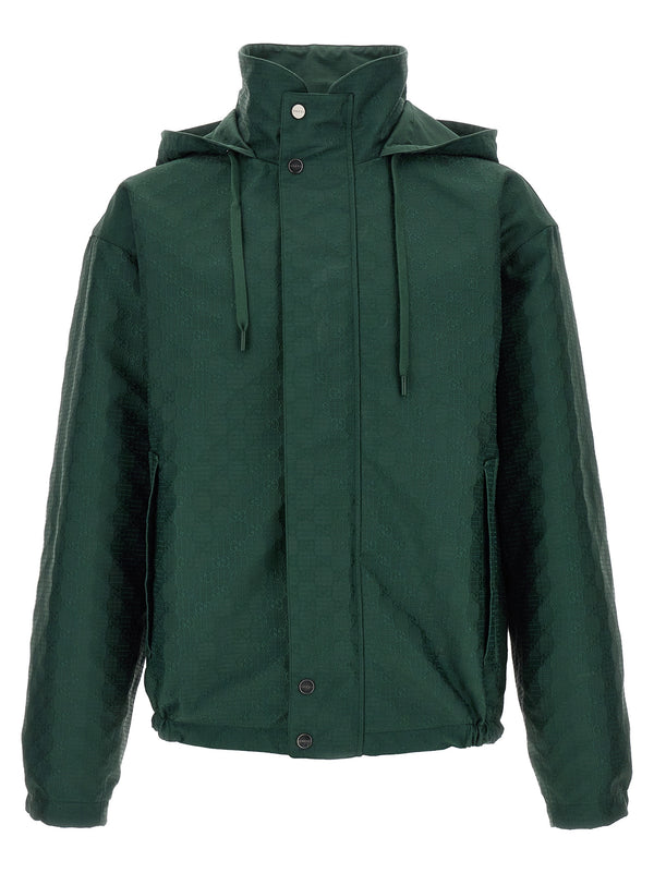 Reversible Ripstop Cotton Jacket Puffer Jackets Verde