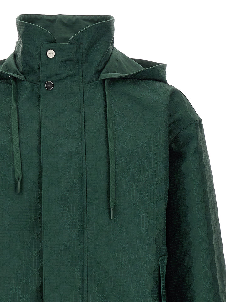 Gucci Reversible Ripstop Cotton Jacket Puffer Jackets - Verde | ea99f2cc7443faf2ce16e9fd970896647add321c