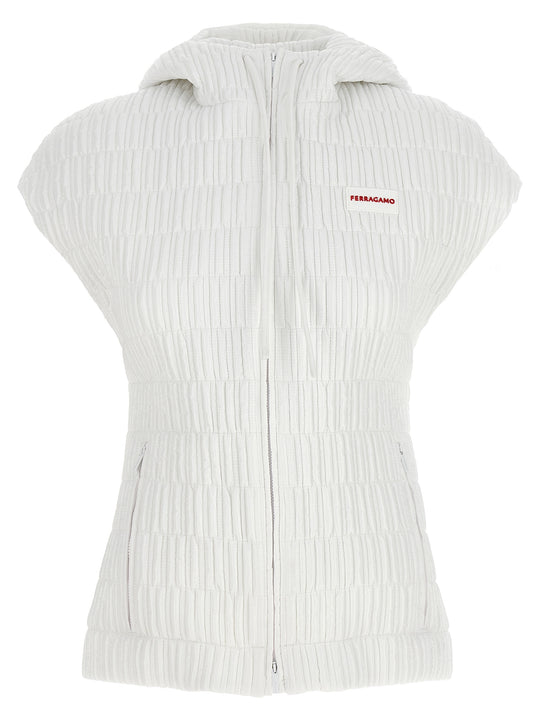 Hooded Vest Gilet Bianco