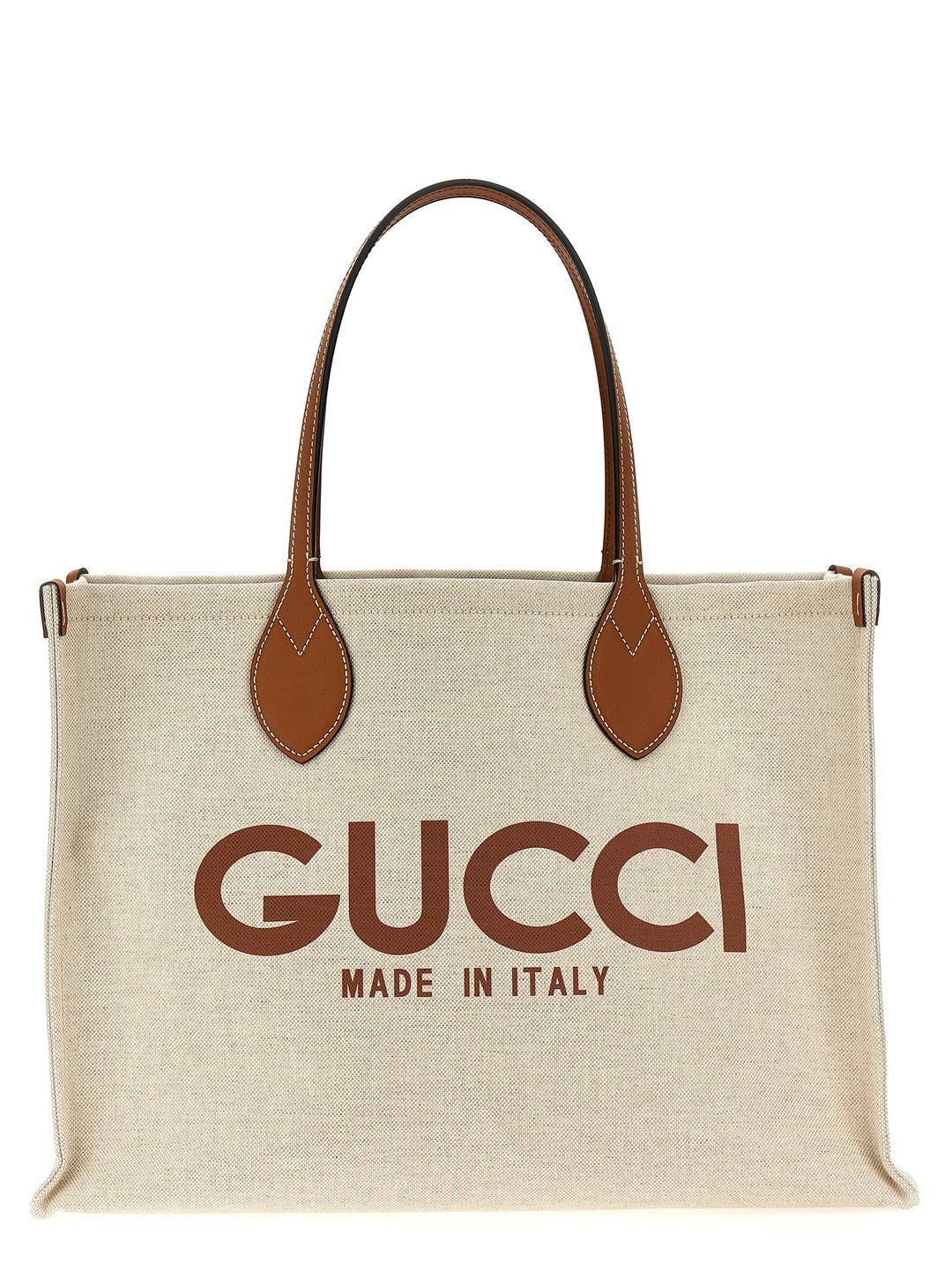 Gucci Logo Shopping Bag Tote - Beige | 724288c3337cea3e5c990a77cedf0e865fc2e212