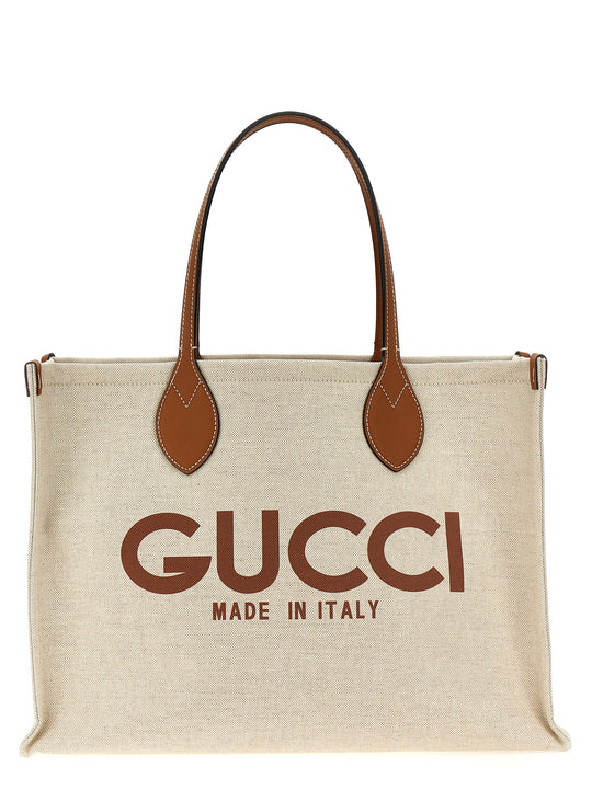 Logo Shopping Bag Tote Beige