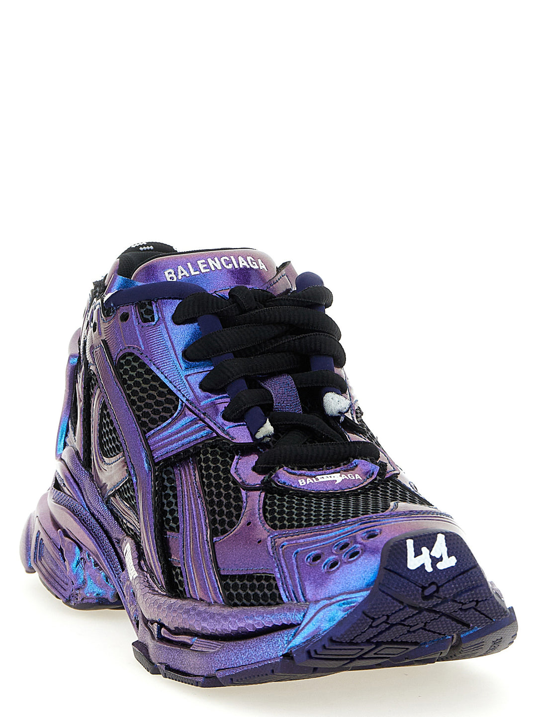 Balenciaga Runner Iridescent Sneakers - Blu | 85f0ba7d41da4bc6f509cfa94ac9abddf23667a0